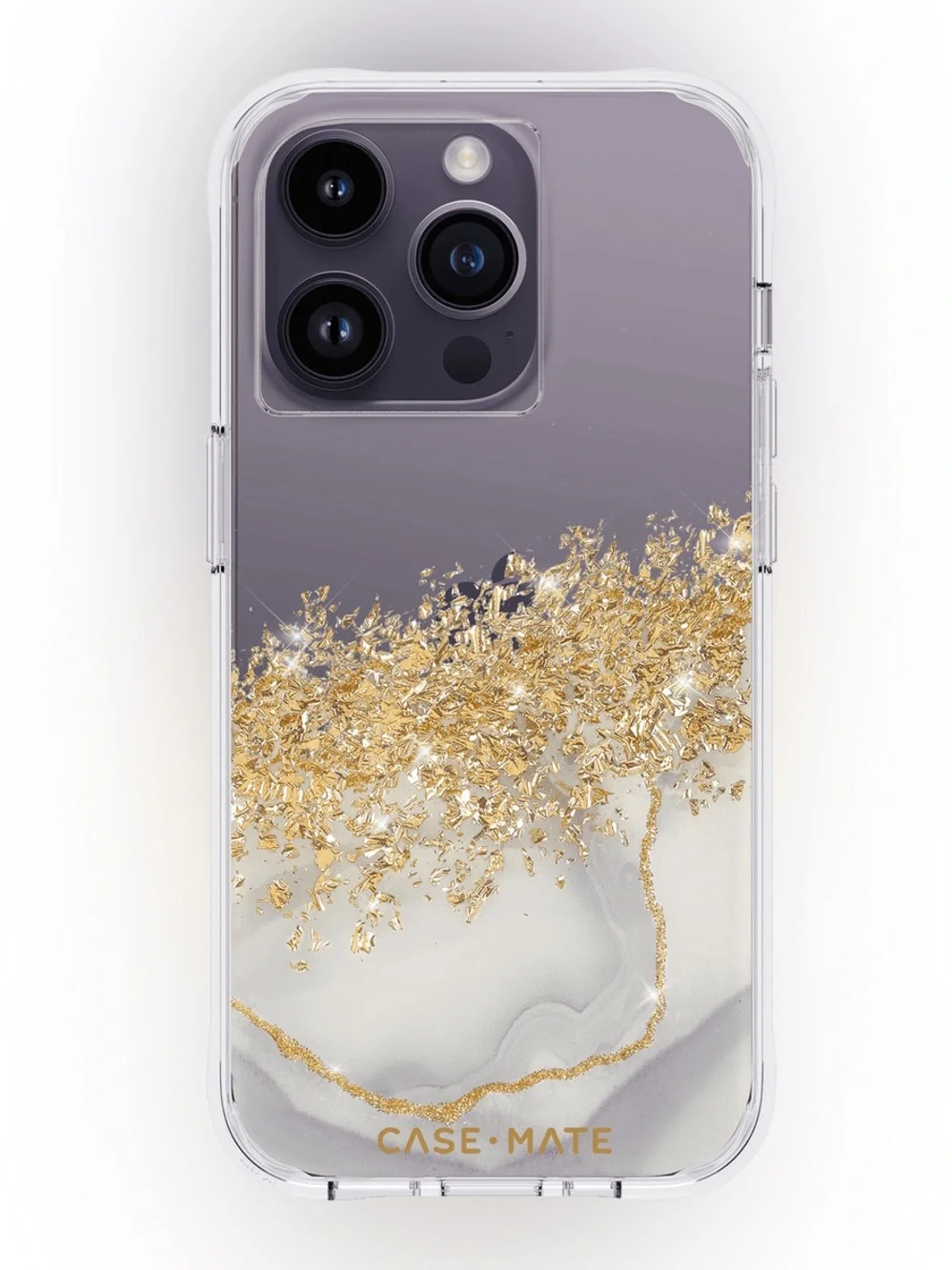 Case-Mate Karat Marble iPhone 14 Pro Case Clear Gold Marble